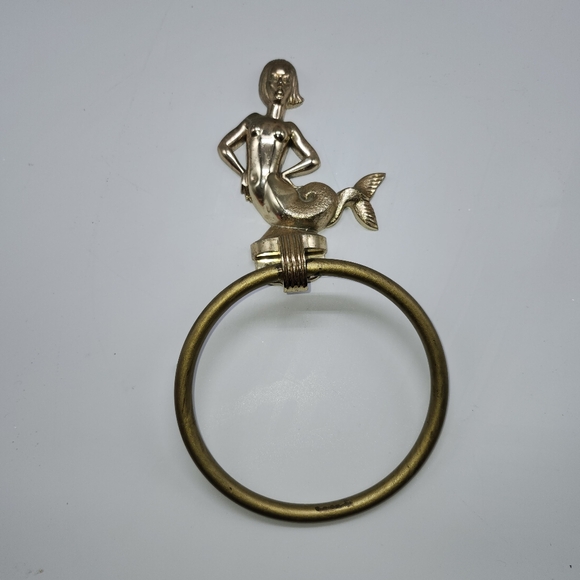 Vintage HALL-MACK MERMAID TOWEL RINGS WALL HOLDER Hollywood Regency - Picture 8 of 8